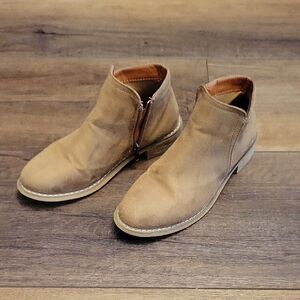 Women's Camel Suede Ankle Booties Sz 7